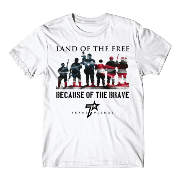 LIMITED EDITION - BECAUSE OF THE BRAVE - PREMIUM HEAVYWEIGHT T-SHIRT - $CW4RFD$ Thumbnail